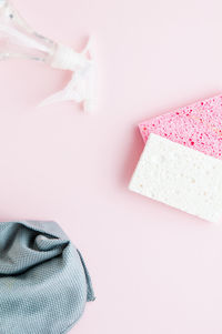 Close-up of hand over white background