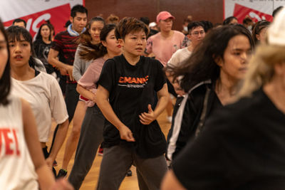 Group of people looking at camera