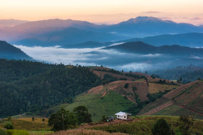 The beautiful rice terraces are located on a mountain at pong piang village