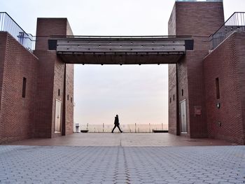 People in front of building