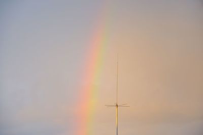 Low angle view of rainbow against sky