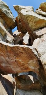 Low angle view of rock formation