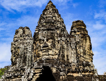 Low angle view of temple against sky