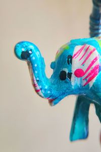 Close-up of blue toy