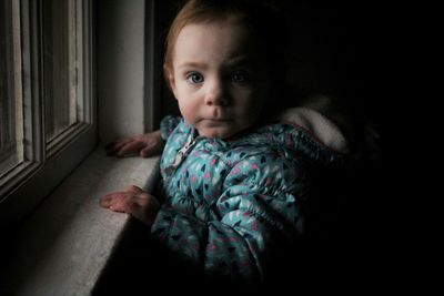 Portrait of cute girl at home