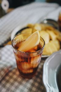 Close-up of drink on table