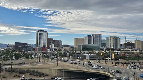 Buildings in city against sky