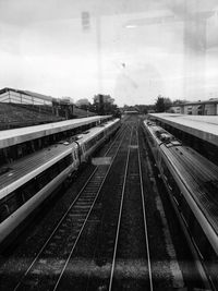 Train on railroad station platform