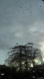 Close-up of water drops on glass