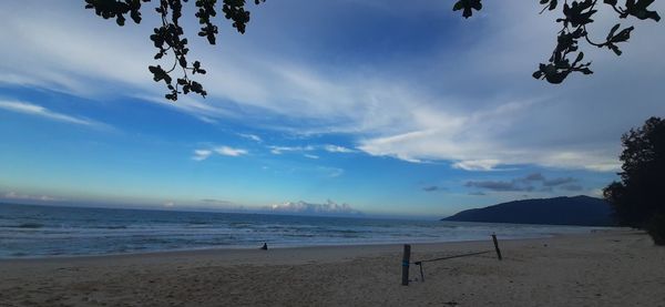 Scenic view of beach against sky