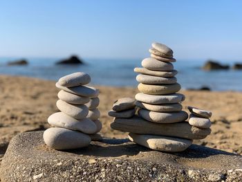 Stack of stones on beach