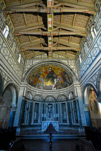 View of ornate ceiling of building