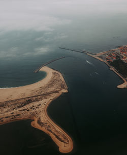 High angle view of beach against sky