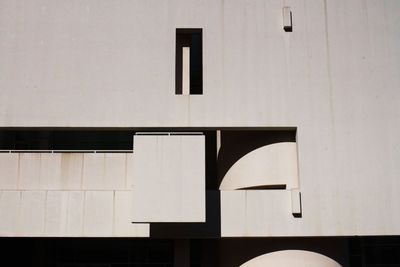 Modern architecture white facade in public building