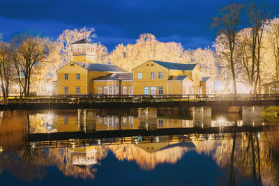 Reflection of buildings in water