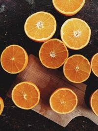 High angle view of orange fruits