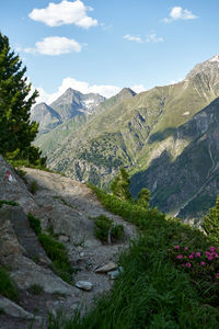 Scenic view of mountains against sky