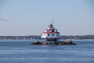 Scenic view of  a lighthouse against clear sky