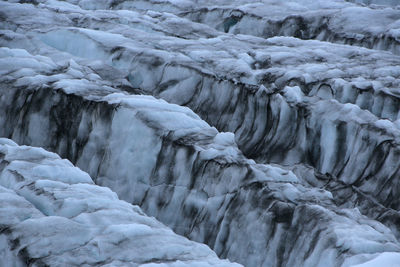 Full frame shot of frozen waterfall