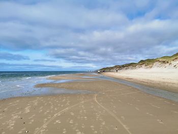 Scenic view of beach against sky