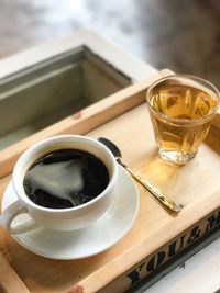 Close-up of coffee on table