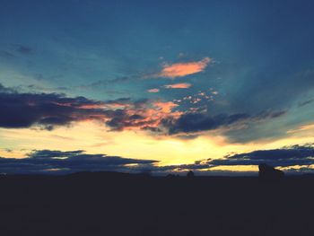Scenic view of dramatic sky during sunset