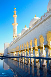 View of temple building against clear sky