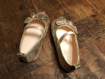 High angle view of shoes on table