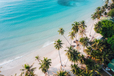 High angle view of beach