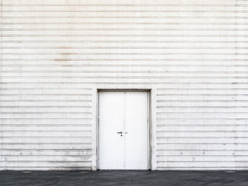 Closed door of building