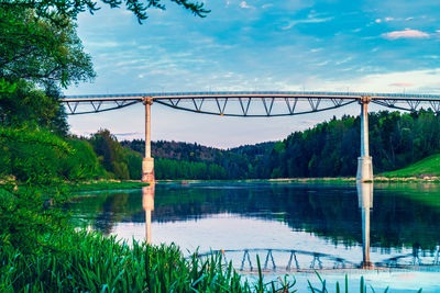 White rose pedestrian bridge over river of nemunas -baltosios rozes tiltas