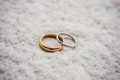 Close-up of wedding rings