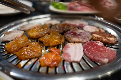 Close-up of meat in plate
