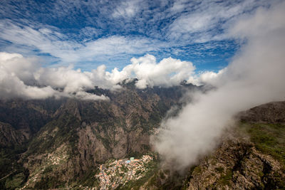 Scenic view of mountains against sky