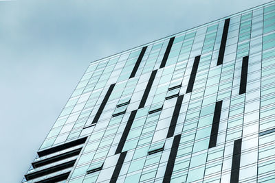 Low angle view of modern building against clear sky