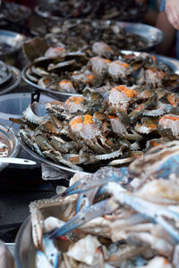 Fish for sale at market stall