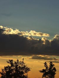 Low angle view of sky at sunset