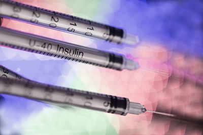 Close-up of syringes
