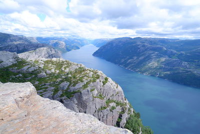 View of lysefjorden in norway 