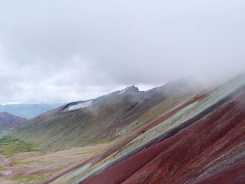 Scenic view of volcanic landscape against sky