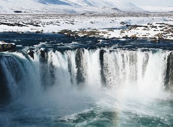 Scenic view of waterfall