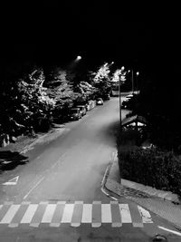 View of city street at night