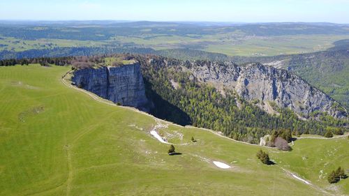 High angle view of landscape against sky