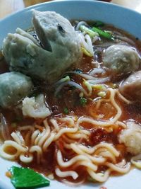 Close-up of soup in bowl