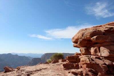 Scenic view of rocky mountains against sky