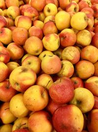 Full frame shot of apples for sale at market stall