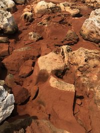 High angle view of rock formations