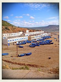 View of built structure against blue sky