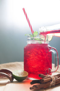 Close-up of drink on table