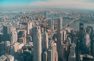 Aerial view of buildings in city